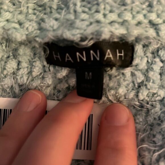 Hannah Fuzzy Textured Knit Sweater Women's Medium‎ Blue Pullover Comfortable - Picture 3 of 4